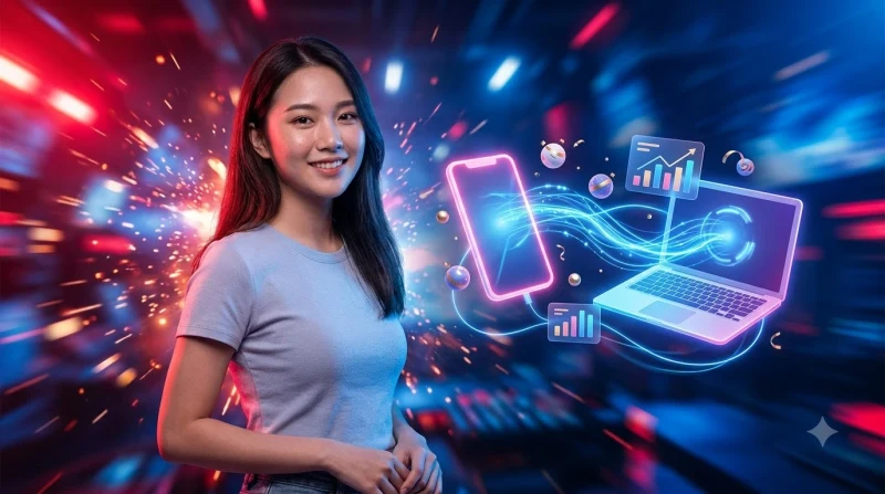 Ảnh minh họa lợi ích đồng bộ dữ liệu giữa điện thoại và máy tính