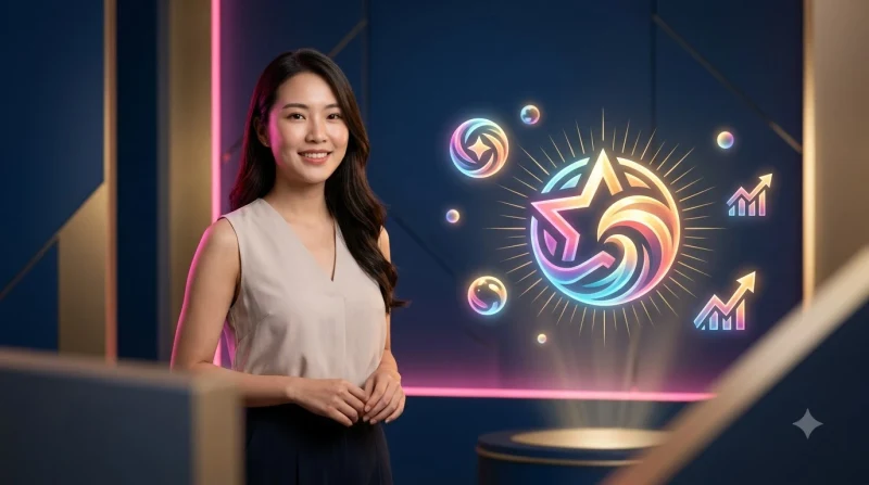 Bàn tay chỉ vào biểu tượng ngôi sao sáng trên guồng quay nổ hũ ALO789