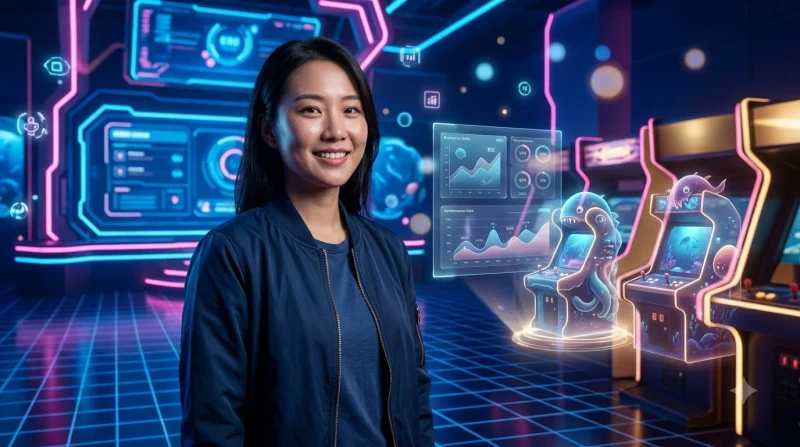 Bảng điều khiển kỹ thuật số với ngôi sao năm cánh phát sáng, biểu tượng đánh giá chất lượng