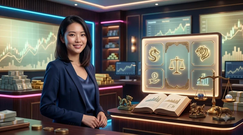 Bảng từ điển thuật ngữ rồng hổ ALO789 được minh họa bằng cuốn sách kính phát sáng