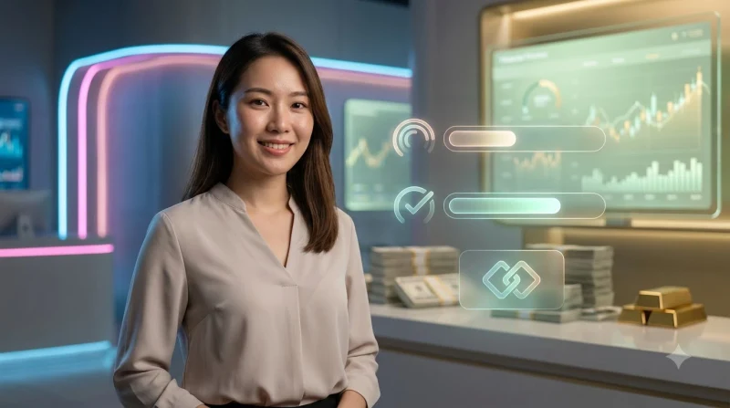 Biểu tượng minh họa các trạng thái giao dịch phổ biến như chờ xử lý, đang xử lý, hoàn tất và thất bại