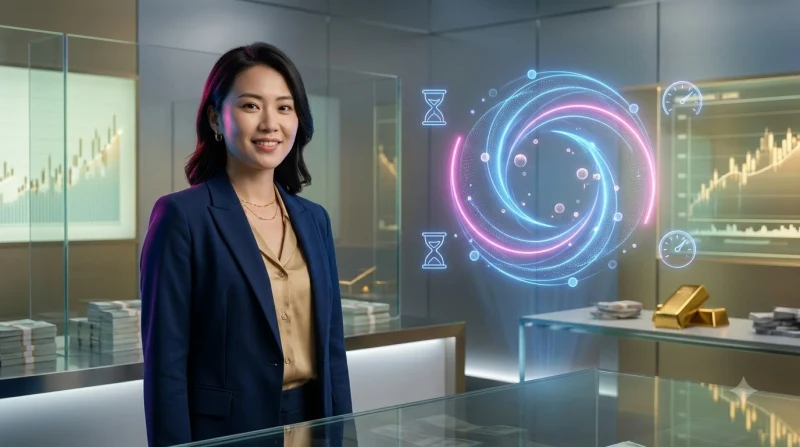 Biểu tượng trực quan về phần thưởng và sự cân bằng trách nhiệm với vòng quay và đồng xu vàng
