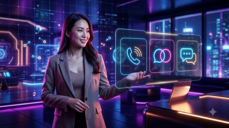 Minh họa các kênh liên hệ hỗ trợ khách hàng trực tuyến