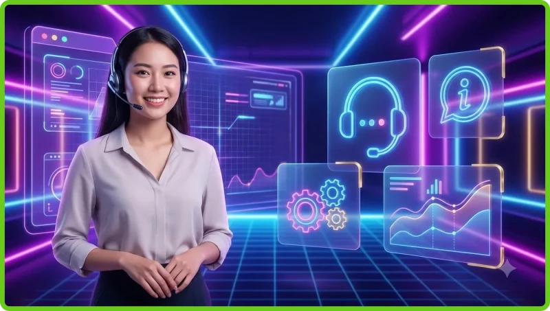 Minh họa các kênh liên hệ hỗ trợ khách hàng trực tuyến