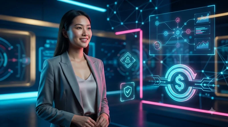 Minh họa tổng quan nhu cầu rút tiền và hệ thống giao dịch trực tuyến hiện đại