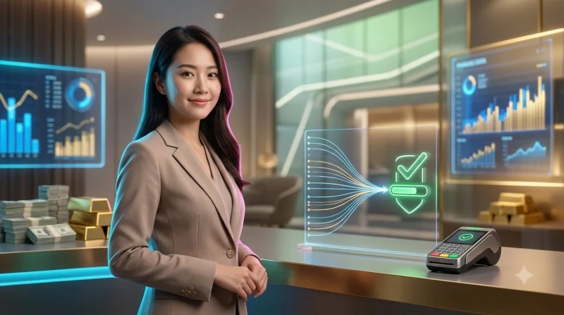 Người dùng kiểm tra trạng thái giao dịch đang chờ xử lý trên điện thoại thông minh