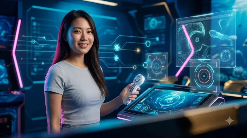 Thế giới đại dương đầy màu sắc với cá bơi tung tăng và vũ khí công nghệ cao phát sáng